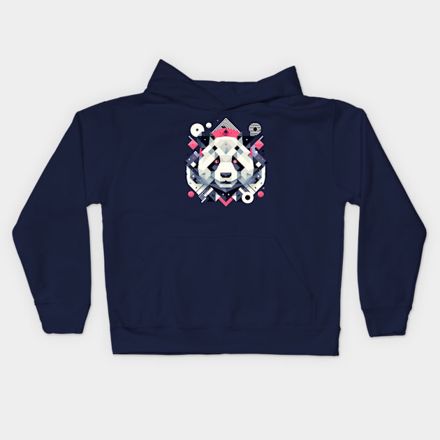 Abstract Animal Panda 2 Kids Hoodie by sapphire seaside studio